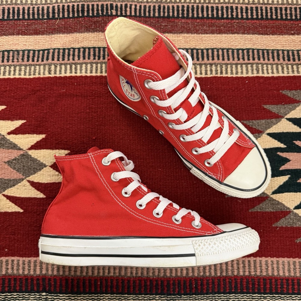 Converse Chuck Taylor All Star Red High-Top Sneakers Size 6.5 Punk Grunge Skater